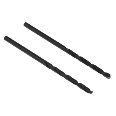 Tivoly High-Speed Steel Drill Bits, Cylindrical Shank, 2.5mm, 118° Point Angle, 4 Flutes, 2 Pieces, DIN 338 11436720250