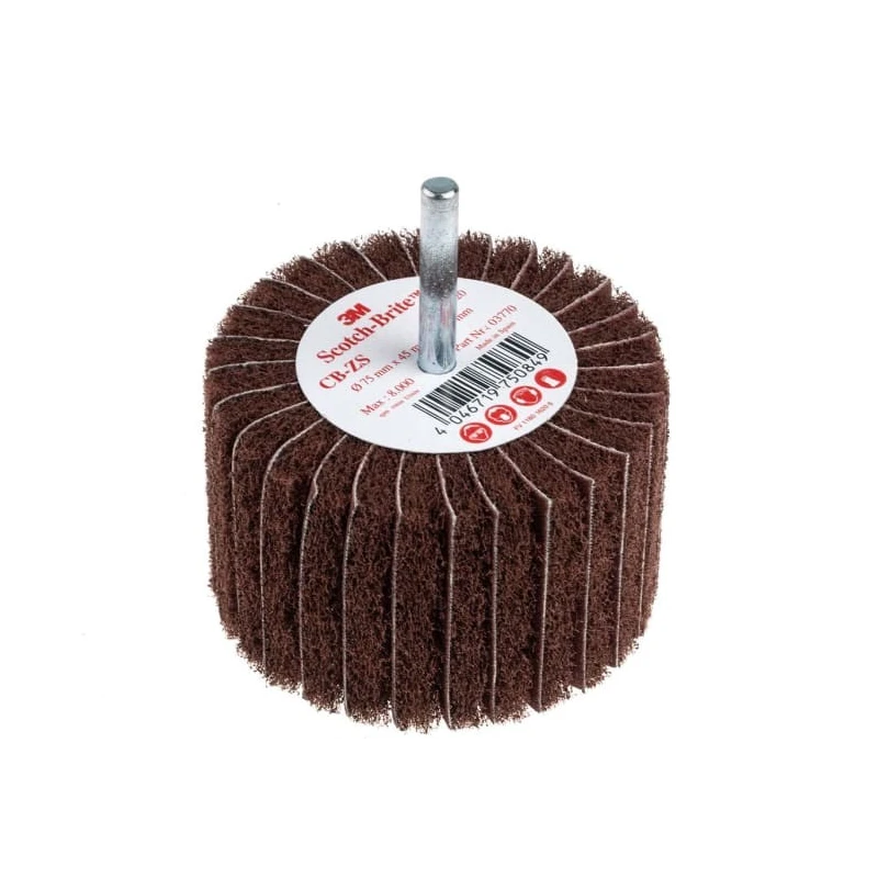 3M Circular Abrasive Brush Nylon Non-Woven Web, 75 mm Diameter, 6 mm Shank, Max Speed 7500rpm 3M450 COMBI 75X45X6 P120