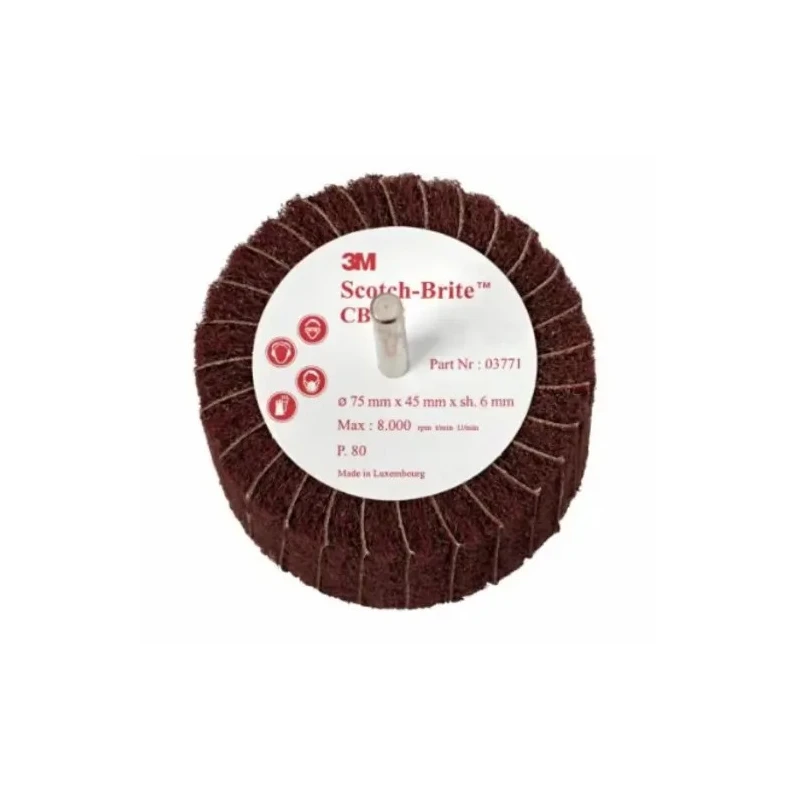 3M Circular Abrasive Brush Nylon Non-Woven Web, 75 mm Diameter, 6 mm Shank, Max Speed 7500rpm 3M450 COMBI 75X45X6 P120