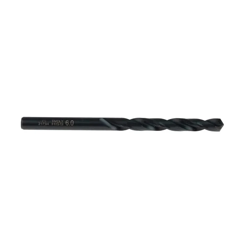 Tivoly High Speed Steel (HSS) Drill Bit 6 mm Cylindrical Shank Helical Flute 118° Point Angle Model 11405720600