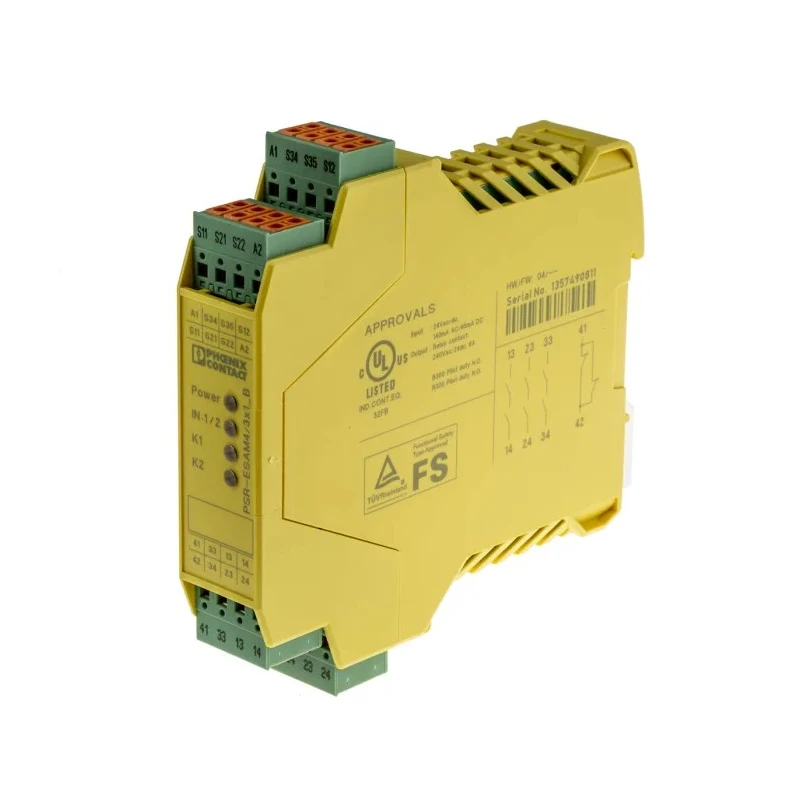 Phoenix Contact 24V ac/dc Safety Relay PSR-SPP-24UC/ESAM4/3X1/1X2/B with 3 Safety Contacts and 1 Auxiliary Contact ESAM4