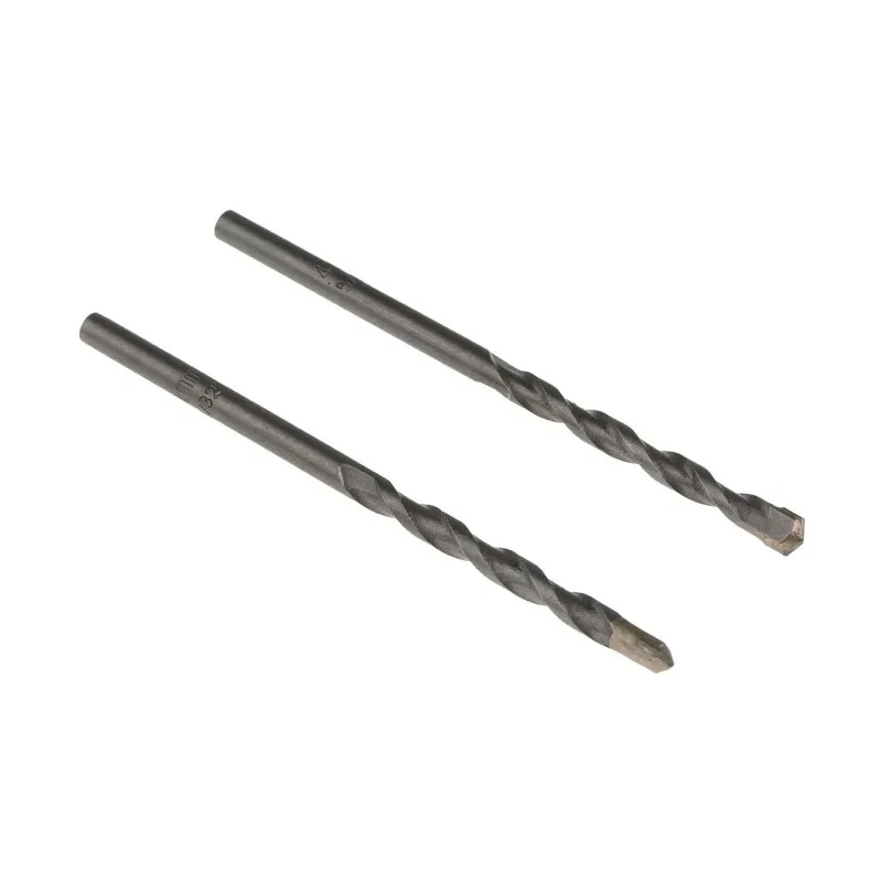 Tivoly Industrial Grade Tungsten Carbide Drill Bit 4 mm, Bright Finish, Straight Flute, 2 Pieces 10900220400