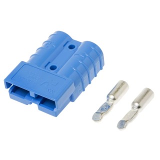 Anderson Power Products SB50 Series 2 Way Male Battery Connector, Straight Cable, 600V, 50A SB50