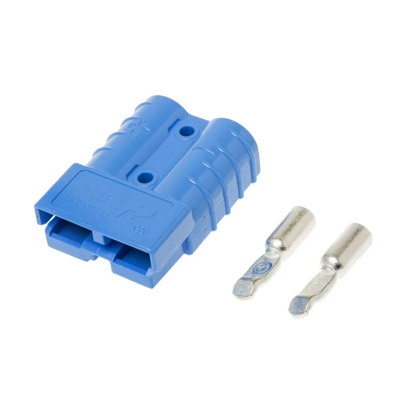 Anderson Power Products SB50 Series 2 Way Male Battery Connector, Straight Cable, 600V, 50A SB50