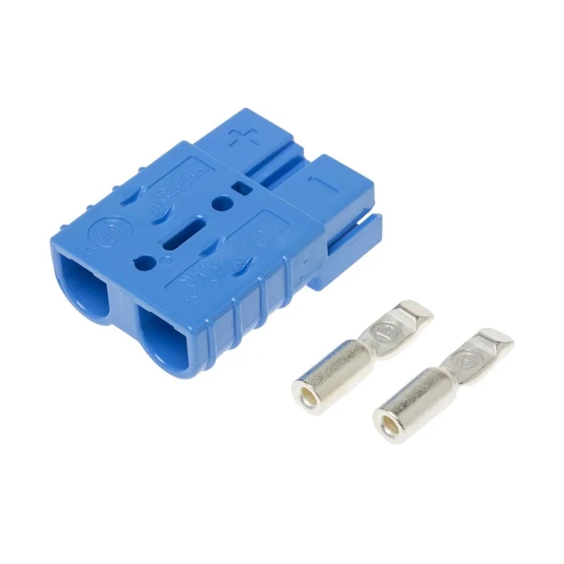 Anderson Power Products SB50 Series 2 Way Male Battery Connector, Straight Cable, 600V, 50A SB50