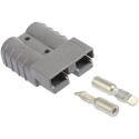 Anderson Power Products SB50 Series 2 Way Male Battery Connector, Straight, Cable Mount, 600V, 50A, Silver-Plated 6319G1