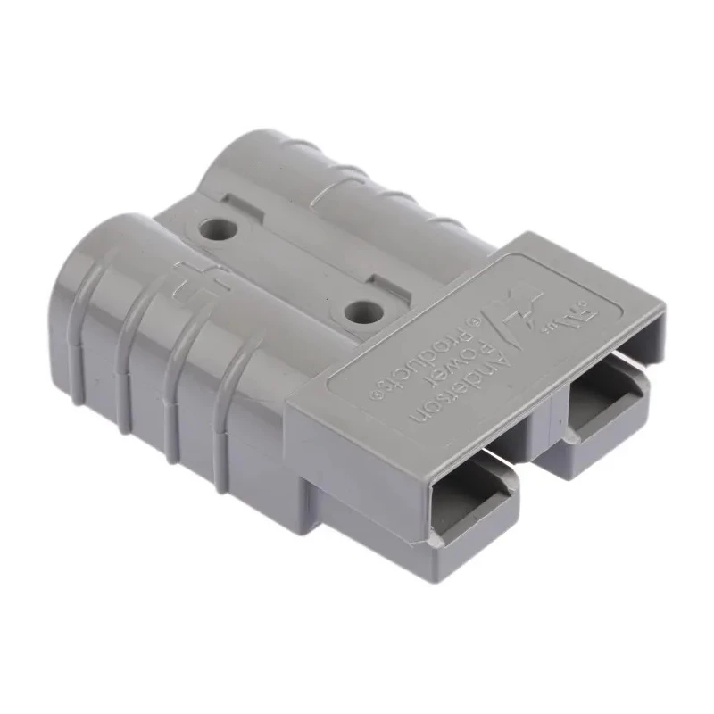 Anderson Power Products SB50 Series 2 Way Male Battery Connector, Straight, Cable Mount, 600V, 50A, Silver-Plated 6319G1