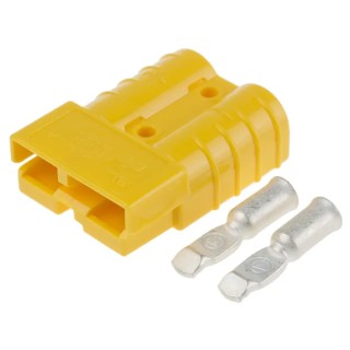 Anderson Power Products SB50 Series 2 Way Male Battery Connector, Straight Cable, 600V, 50A SB50