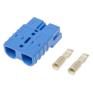 Anderson Power Products Battery Connector SB50 Series 2 Way Male, Straight Cable, 600V, 50A SB50