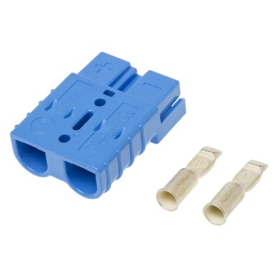 Anderson Power Products Battery Connector SB50 Series 2 Way Male, Straight Cable, 600V, 50A SB50