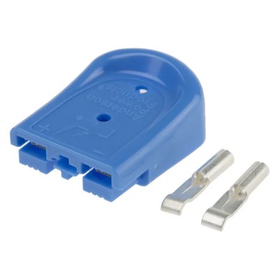 Anderson Power Products Battery Connector Powerpole 15-45 Series 2 Way Male, Straight Cable, 600V, 52A B02265G3-AWG16/20