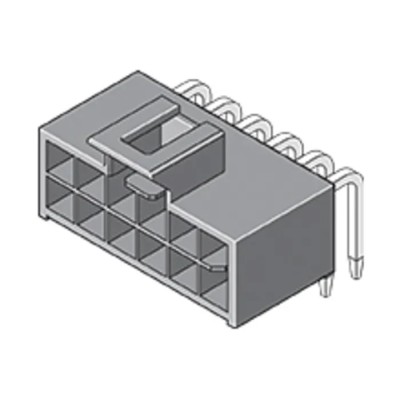 Molex Nano-Fit Series Right Angle Through Hole PCB Header, 4 Contacts, 2.5 mm Pitch, 2 Row, Shrouded 105314-1104