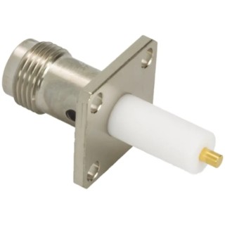 TE Connectivity TNC Series Coaxial Connector Panel Mount Female 50 Ω Straight Body Solder Termination 1057780-1