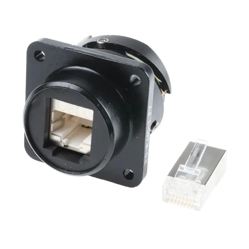 Glenair ITS Series RJ45 Connector Female Panel Mount Cat6 Straight 1 Port 