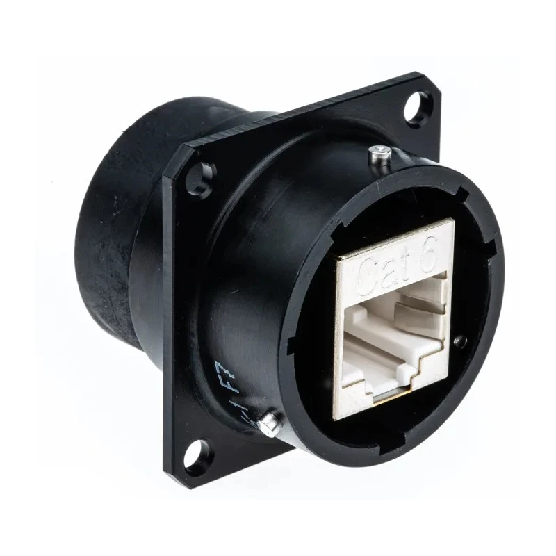 Glenair IPT Series RJ45 Connector Female Panel Mount Cat6 Straight 1 Port 