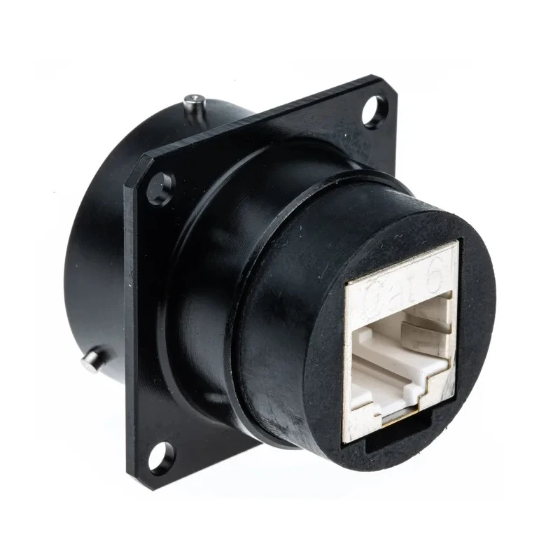 Glenair IPT Series RJ45 Connector Female Panel Mount Cat6 Straight 1 Port 