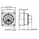 Glenair IPT Series RJ45 Connector Female Panel Mount Cat6 Straight 1 Port 