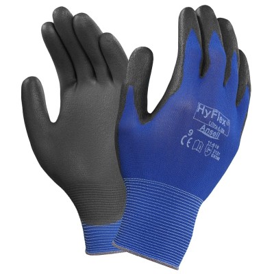 Ansell HyFlex 11-618 Blue Nylon Work Gloves Size 9 Polyurethane Coating 11618090