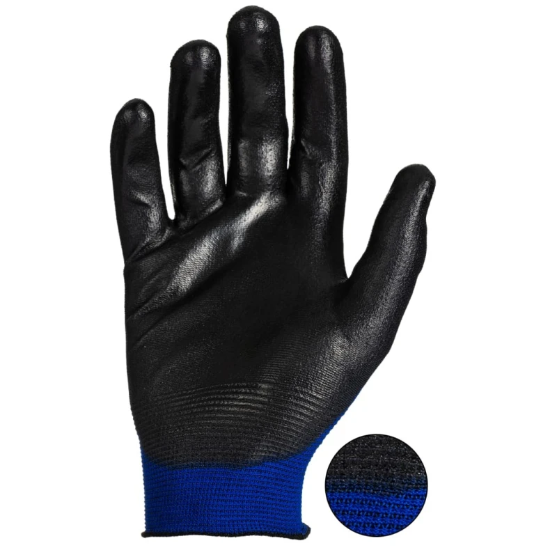 Ansell HyFlex 11-618 Blue Nylon Work Gloves Size 10 Polyurethane Coating 11618100
