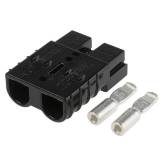 Anderson Power Products SB50 Series 2 Way Male Battery Connector, Straight Cable, 600V, 50A SB50