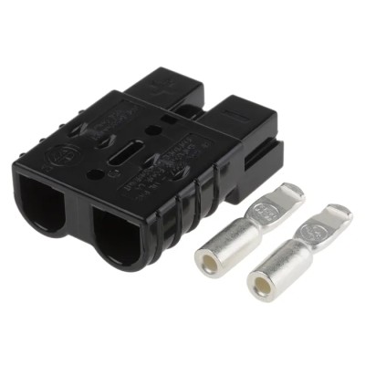 Anderson Power Products SB50 Series 2 Way Male Battery Connector, Straight Cable, 600V, 50A SB50