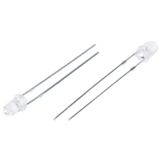 Bivar UV3TZ Series 1-LED UV LED 390 nm 20 mW 15 ° Viewing Angle, 2-Pin Through Hole UV3TZ-390-15