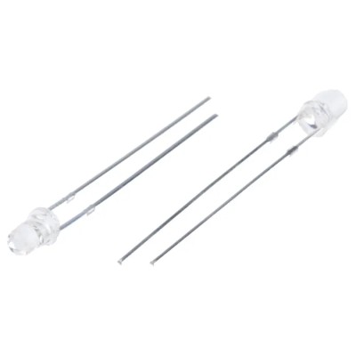 Bivar UV3TZ Series 1-LED UV LED 390 nm 20 mW 15 ° Viewing Angle, 2-Pin Through Hole UV3TZ-390-15