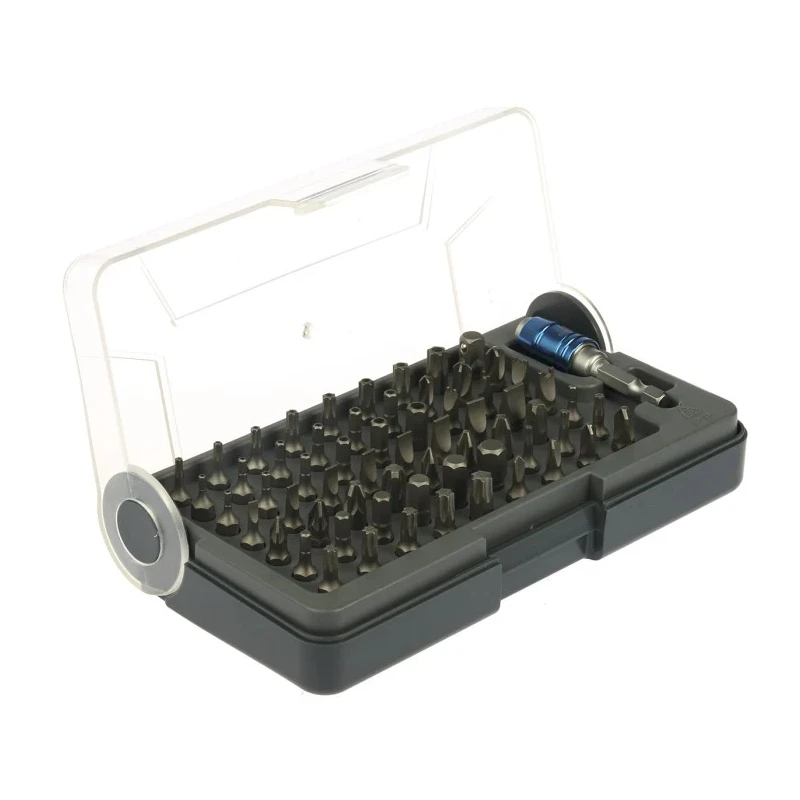 Crescent Phillips, Pozidriv, Torx, Hex, Tri-Wing Screwdriver Bit Set 64 Pieces 1/4 in Drive CBK64EU