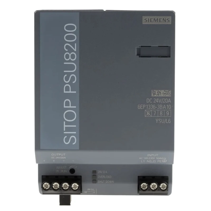 Siemens SITOP PSU8200 Switched Mode DIN Rail Power Supply 275V AC/DC Input 24V DC, 20 A Output, 480 W PSU8200