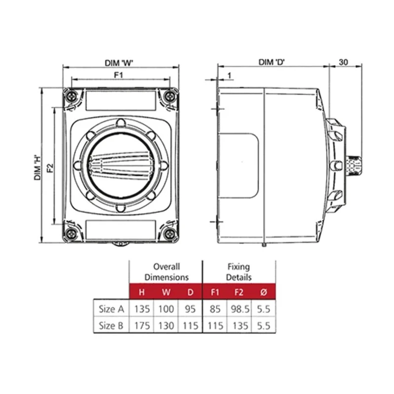 Craig & Derricott 6-Pole Base Isolator Switch IP65, 20A, 59 kW, 690V AC 