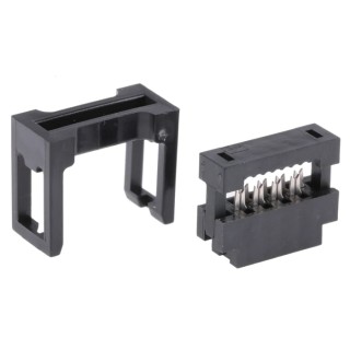 Amphenol Communications Solutions 8-Way 2 Row Shrouded IDC Female Connector for Cable 89361-708SLF