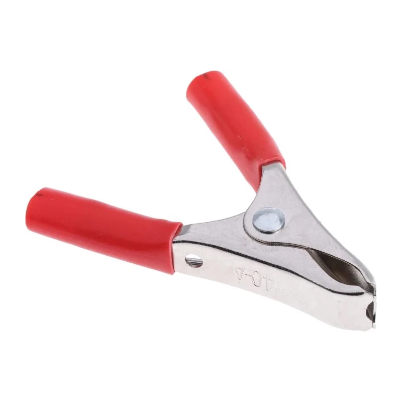 Mueller Electric Red Crocodile Clip Nickel Plated Steel Contact Insulated BU-40A-2