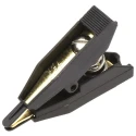 Mueller Electric 10A Kelvin Clip with 7.9mm Jaw Opening, Gold Plated Contacts, Black Nylon Insulation BU-75K