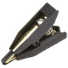 Mueller Electric 10A Kelvin Clip with 7.9mm Jaw Opening, Gold Plated Contacts, Black Nylon Insulation BU-75K