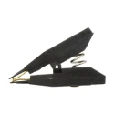 Mueller Electric 10A Kelvin Clip with 7.9mm Jaw Opening, Gold Plated Contacts, Black Nylon Insulation BU-75K