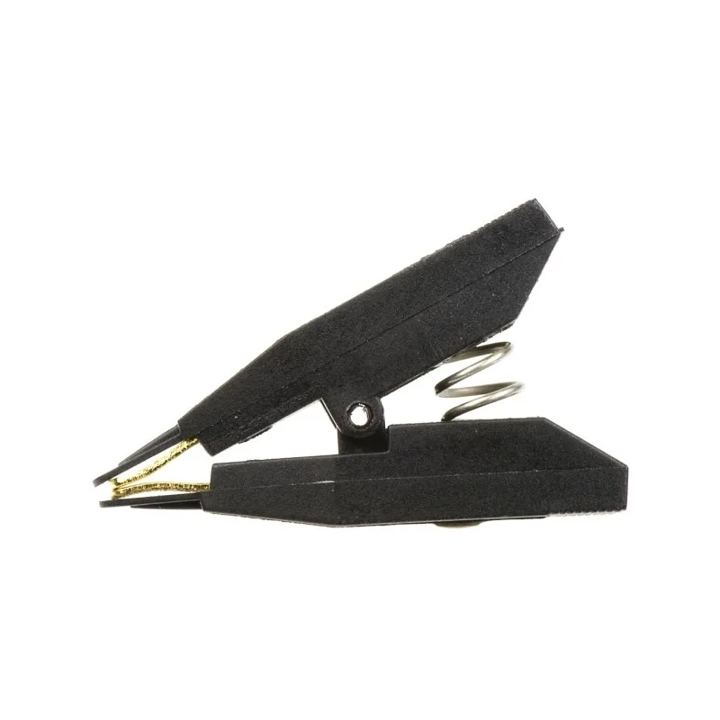 Mueller Electric 10A Kelvin Clip with 7.9mm Jaw Opening, Gold Plated Contacts, Black Nylon Insulation BU-75K