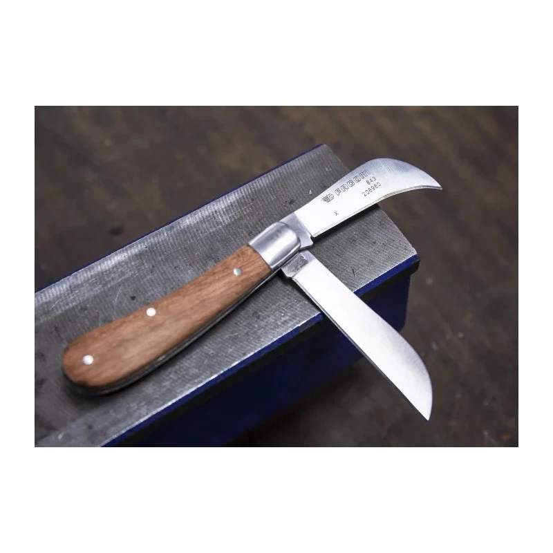 Facom Twin-Blade Electrician Knife 180mm Overall Length, 100mm Closed Length, Stainless Steel Blades, Rosewood Handle 843