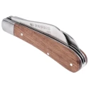 Facom Twin-Blade Electrician Knife 180mm Overall Length, 100mm Closed Length, Stainless Steel Blades, Rosewood Handle 843