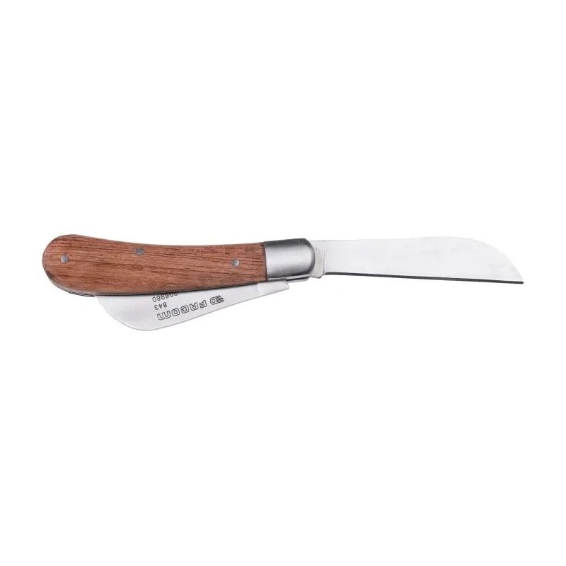 Facom Twin-Blade Electrician Knife 180mm Overall Length, 100mm Closed Length, Stainless Steel Blades, Rosewood Handle 843