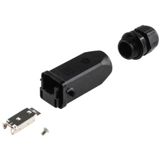 HARTING Han 3A RJ45 Series RJ45 Connector Male Cable Cat6 Shielded Straight 1 Port 8 Way 09451251560