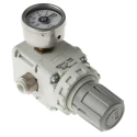 SMC Metric M6 Port Vacuum Regulator , 0.6L/min Flow Rate, Rc Connection, -100 to -1.3 kPa Pressure Range IRV10-C06BG