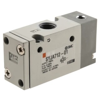 SMC Pneumatic Solenoid Valve Pilot/Spring Rc 1/8, Aluminium Body, 3 Ports, 0.7 Mpa Pressure SYJA700