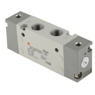 SMC Pneumatic Solenoid Valve, Pilot Rc 1/8, 5/2 Function, Die Cast Aluminium Body, 0.7 MPa Max Pressure SYJA7000