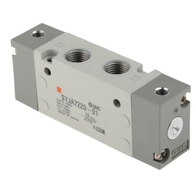 SMC Pneumatic Solenoid Valve, Pilot Rc 1/8, 5/2 Function, Die Cast Aluminium Body, 0.7 MPa Max Pressure SYJA7000