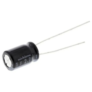 Nichicon Supercapacitor 1 F Capacitance ±20% Tolerance 2.7 V dc Through Hole Mount JUMT1105MPD