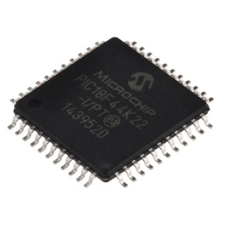 Microchip 8-bit PIC18F Microcontroller 64 MHz 16kB FLASH 44-Pin TQFP PIC18F44K22-I/PT