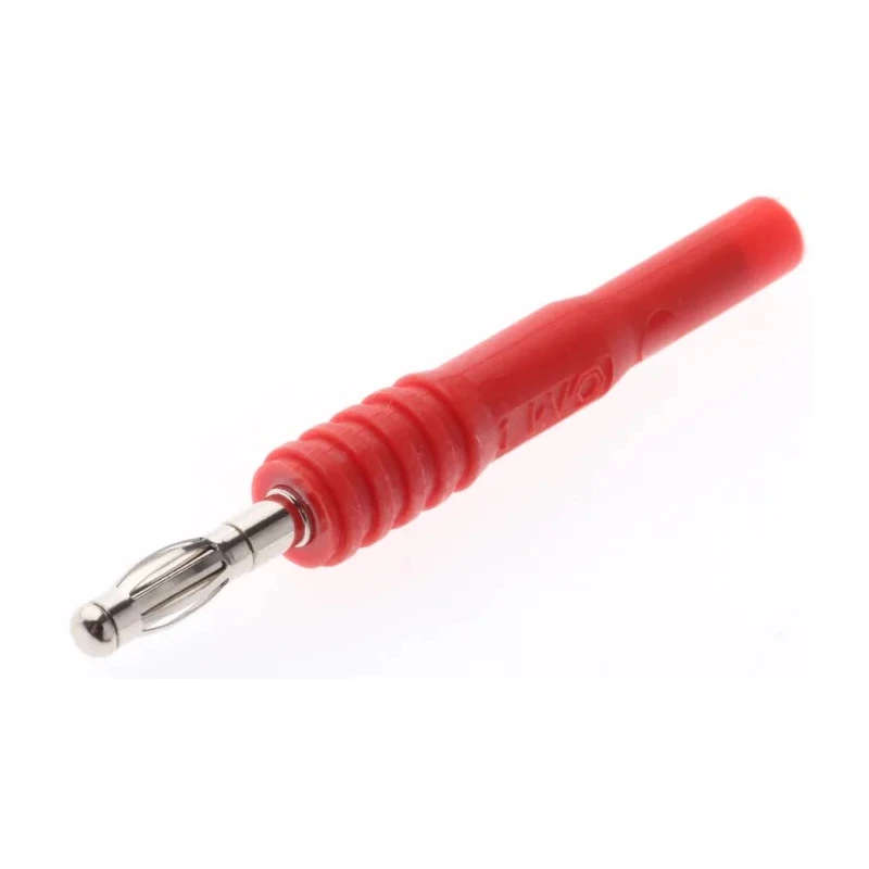 Mueller Electric Red Test Connector Adapter with Beryllium Copper Alloy, Brass Contacts, Nickel Plated, 15A, 1kV BU-32101-2