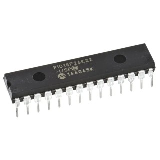 Microchip 8 bit PIC18F Microcontroller, 64 MHz Clock, 64kB FLASH, 1kB RAM, 28-Pin SPDIP PIC18F26K22-I/SP