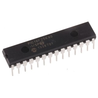 Microchip PIC18F 8-bit PIC Microcontroller 64 MHz 32kB FLASH 28-Pin SPDIP PIC18F25K80-I/SP