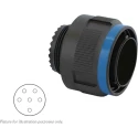 Souriau Sunbank by Eaton MIL Spec Circular Connector, 8D Series, Copper Alloy, Straight 6 Way Cable, Male, Black 8D517Z06PN